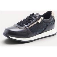 Damart Women's Amortyl water-repellent trainers - leather/textile upper in Black | Size: 3