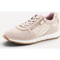 Damart Women's Amortyl water-repellent trainers - leather/textile upper in Taupe | Size: 8