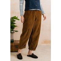 Lily & Me Women's Shirin Barrel Leg Beautifully Soft Jumbo Cord Trousers in Camel | Size: 18