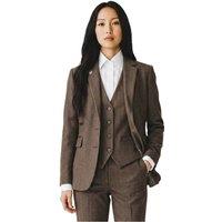 Infinity Leather Women's 3 Piece Herringbone Tweed Formal Suit - AK06 in Brown | Size: 16