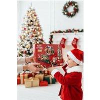 Living and Home 24 Pack Christmas Advent Calendar Building Set Christmas Santa Claus Train Bricks Toys, Gifts for Kids in Red