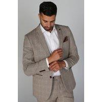 Paul Andrew Men's Holland - Tweed Check Blazer in Beige | Size: 52R