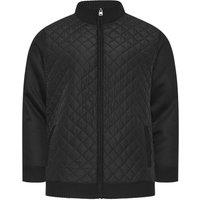 BadRhino Men's Diamond Quilted Zip Jacket in Black | Size: 2XL