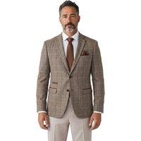 Infinity Leather Men's Tweed Check Formal Wedding 3 Piece Suit - Harris in Beige | Size: 44R