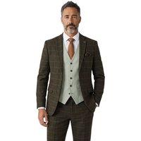 Infinity Leather Men's Check Tweed Heritage Style 3 Piece Suit - Belmont in Green | Size: 48R