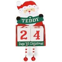 History & Heraldry Pre-personalised Wood Advent Block Calendar - Over 80 Titles - Teddy in Red