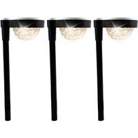 Gardenwize Pack of 3 Solar LED Garden Stake Lights Crystal Globe Design in Black