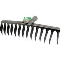BARGAINS-GALORE 14 Tooth Teeth Emergency Replacement Rake Head Garden Lawn Leaf Raking in Black