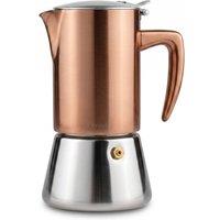 Crystals 4 Cup Stainless Steel Espresso Maker Stovetop Coffee Moka Pot in Copper | Size: 200ml