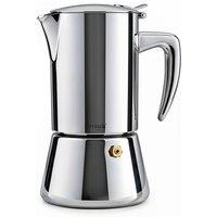 Crystals 4 Cup Stainless Steel Espresso Maker Stovetop Coffee Moka Pot in Metallic Silver | Size: 200ml