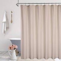 London Boutique Waffle Weave Waterproof Shower Curtain Machine Washable Bath Divider in Light Brown | Size: 72Inch 72Inch