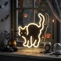 Garden Greatness Scaredy Cat Acrylic Neon LED Table Decor in Black