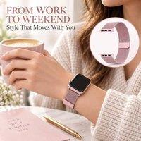 BluCore Rose Pink Milanese Loop Watch Strap - Stainless Steel Mesh Band in Rose Gold