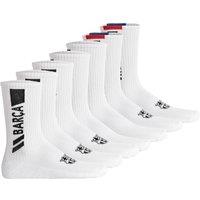 FC Barcelona Socks Pack of 7 - FCB Crew Socks 7-Pack in White | Size: 2.5-5