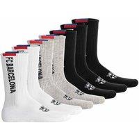 FC Barcelona Socks Pack of 7 - FCB Crew Socks 7-Pack in True Black | Size: 9