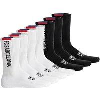 FC Barcelona Socks Pack of 7 - FCB Crew Socks 7-Pack in Off-White | Size: 6.5-8.5