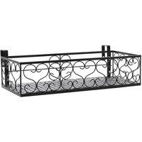SPETLEK 50x20x12cm Black Window Sill Balcony Railing Plant Pot Stand | Size: 50 x 20 x 12 cm