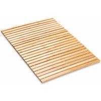 PAWNORA Folding Bamboo Bath Mat, Non Slip in Natural