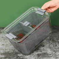 FORGEVIO Grey 19.8x13x11cm Fridge Drain Storage Basket Box | Size: 500mm