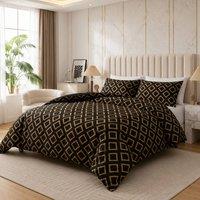 Grace Bedding Premium Soft Microfiber Duvet Cover Set Oeko-Tex Certified Easy Care in Gold | Size: King