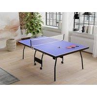 Vente-unique Folding Table Table Tennis With Wheels & Accessories - W274 X D152.5 in Blue | Size: 1 Pack