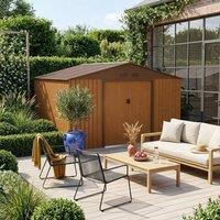 sweeek 10.85 m metal garden shed with two sliding doors in Brown