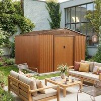 sweeek 8.84 m metal garden storage shed in Brown