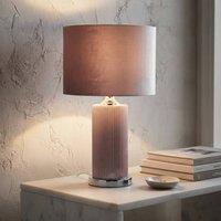 Garden Greatness Dust Pink Contemporary Ribbed Glass Table Lamp