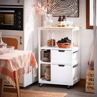 SoBuy Kitchen Storage Trolley - 2 Drawers & 3 Shelves in White