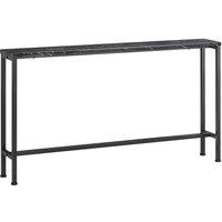 SoBuy Slim Console Table - Metal Frame - Space-Saving Design in Black | Size: 120 cm x 15 cm