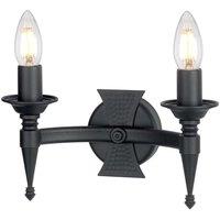 Netlighting Saxon 2 Light Indoor Candle Wall Light Black E14