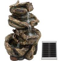 Gardenwize Solar Powered Rock Stack Garden Water Fountain in Brown