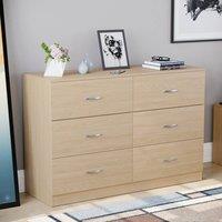 HD Designs Riano 6 Drawer Chest of Drawers Storage in Light Brown