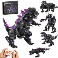 London Boutique 5-in-1 Transformable Programmable STEM Robot Dinosaur Building Kit in Purple