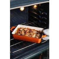 ExtraStar Enamelled Cast Iron Casserole Dish with Handles in Orange