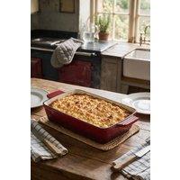 ExtraStar Enamelled Cast Iron Oven Dish with Dual Handles in Red