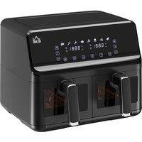 Rolipo 8L Dual Basket Air Fryer With Viewing Window 2500W in Black