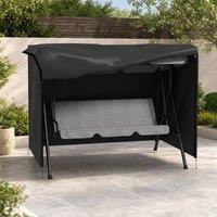 STILVORA Three-Seater Swing Chair Cover with Secure Fastenings in Black