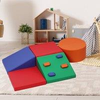 London Boutique 5PCS Soft Foam Climbing Blocks Crawling &Climbing Playset Gym Play Mat