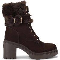 Carvela Women's 'Boulder Fur Lace Up' Suedette Boots in Brown | Size: 3