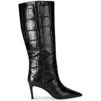 KG Kurt Geiger Women's 'Strict High Boot' Croc Print Leather Boots in Black | Size: 5