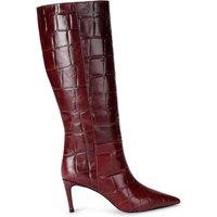 KG Kurt Geiger Women's 'Strict High Boot' Croc Print Leather Boots in Wine | Size: 7