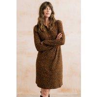 Lily & Me Women's Elmore Knee Length Cotton Long Sleeve Shirt Dress in Camel | Size: 10