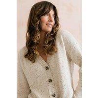Lily & Me Women's Everyday Textured Beautifully Soft Relaxed Fit Cardigan in Ecru | Size: 12