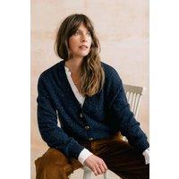 Lily & Me Women's Bloom Flecked Knit Beautifully Soft Relaxed Fit Cardigan in Navy | Size: 18