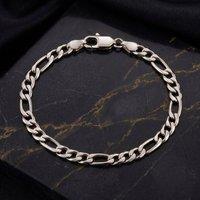 Harfi Men's Silver Figaro Chain Bracelet For Men | Size: 8 inches
