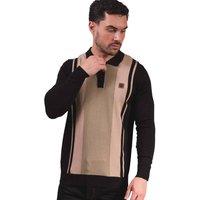 Lambretta Men's AW25 Vintage Panelled Long-Sleeved Polo Shirt | Size: XL