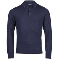 TEE JAYS Men's Long-Sleeved Polo Shirt in Navy | Size: 3XL