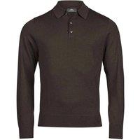 TEE JAYS Men's Long-Sleeved Polo Shirt in Brown | Size: 3XL