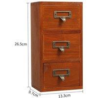 SPETLEK Solid Wood 3Drawers Cabinet Storage in Brown | Size: 100 cm x 15 cm